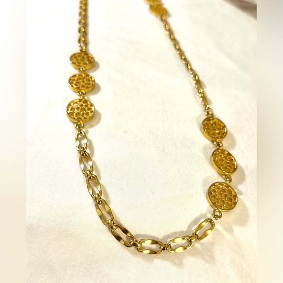 RogetTM Signed 38" Necklace/Double 19" Coin Collage, - Picture 3 of 7